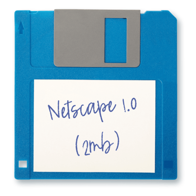 Floppy disk with Netscape 1.0 written on its label